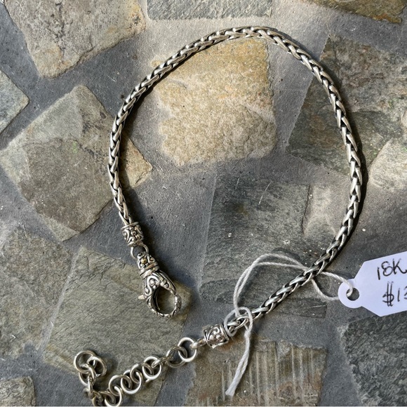 SS925/18K gold hook closure bracelet - Picture 7 of 10